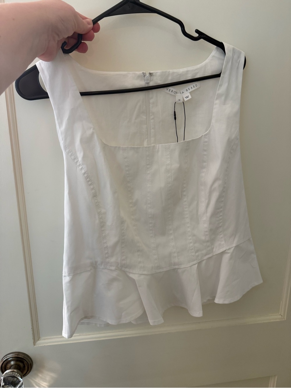 Veronica Beard White Nikkolette Sleeveless Top